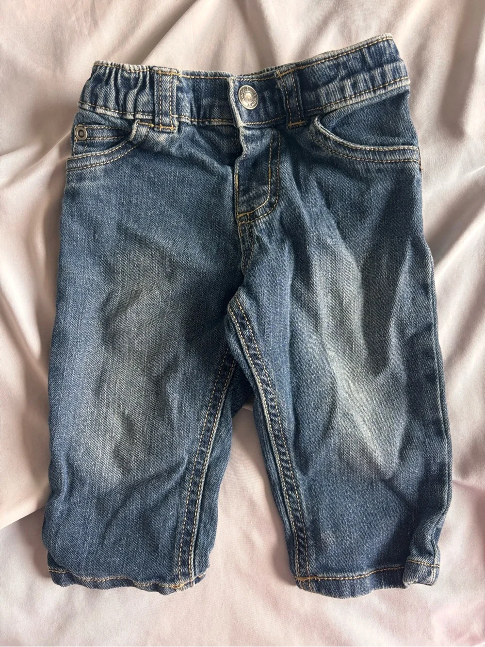 Carter's Dark Blue Denim Jeans Baby with Elastic Waist 6 Months Baby